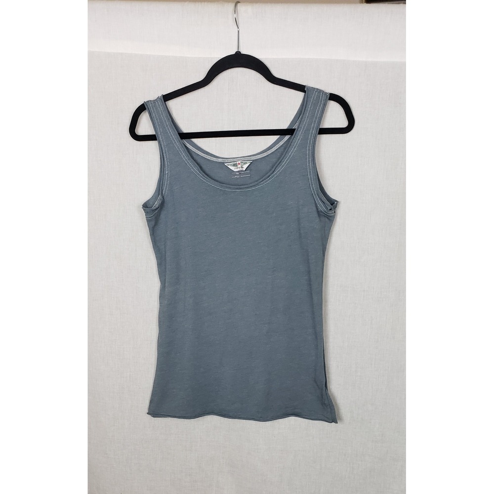 Hard Tail Forever Dusty Blue Slub Tank Top L USA Basic Casual Y2K Soft Girl